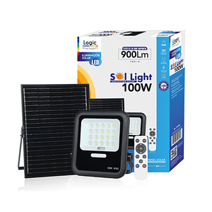 Proyector solar LED 100W luz fría IP65 con control remoto