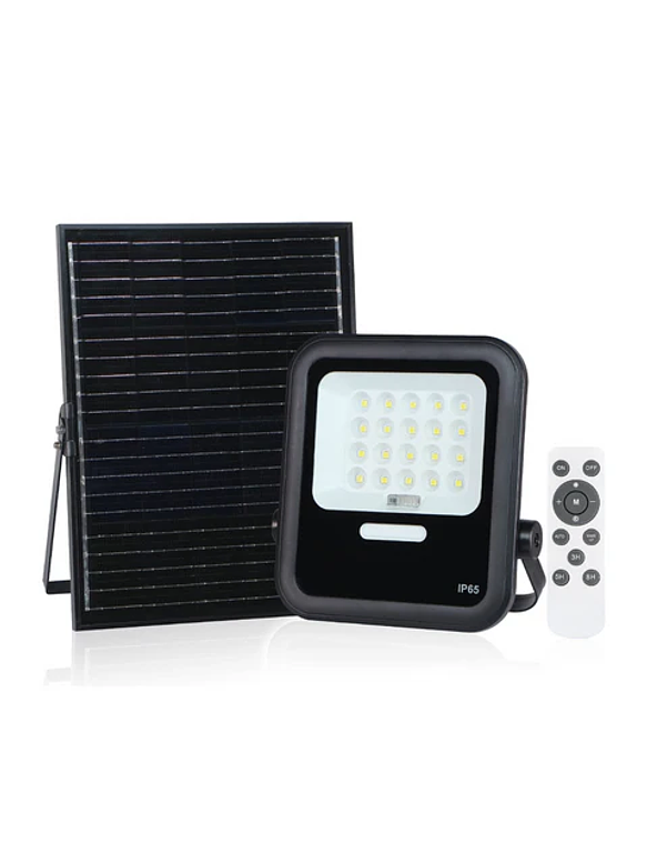 Proyector solar LED 100W luz fría IP65 con control remoto 1
