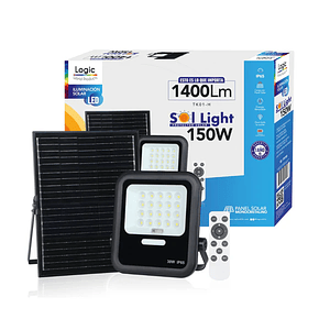 Proyector solar LED 150W luz fría IP65 con control remoto