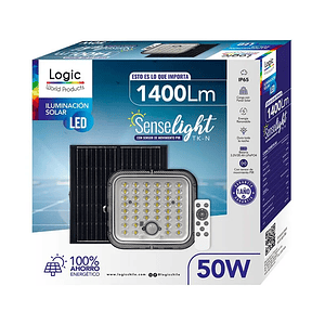 Proyector Solar 50W Luz Fria c/Sensor de Movimiento