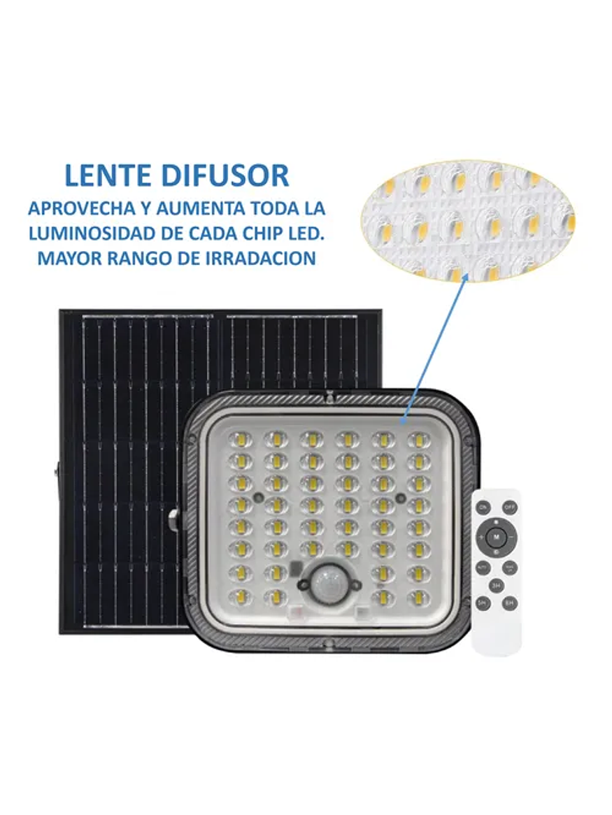Proyector Solar 50W Luz Fria c/Sensor de Movimiento 3