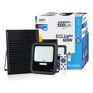 Proyector solar LED 60W luz fría IP65 con control remoto