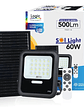 Proyector solar LED 60W luz fría IP65 con control remoto - Miniatura 1