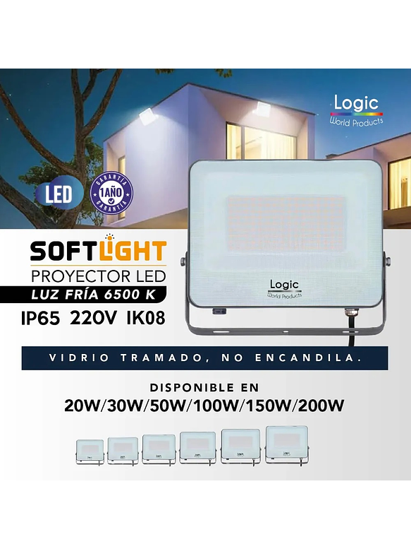 Proyector LED SOFTLIGHT 20W Luz Fría IP65 SEC 3