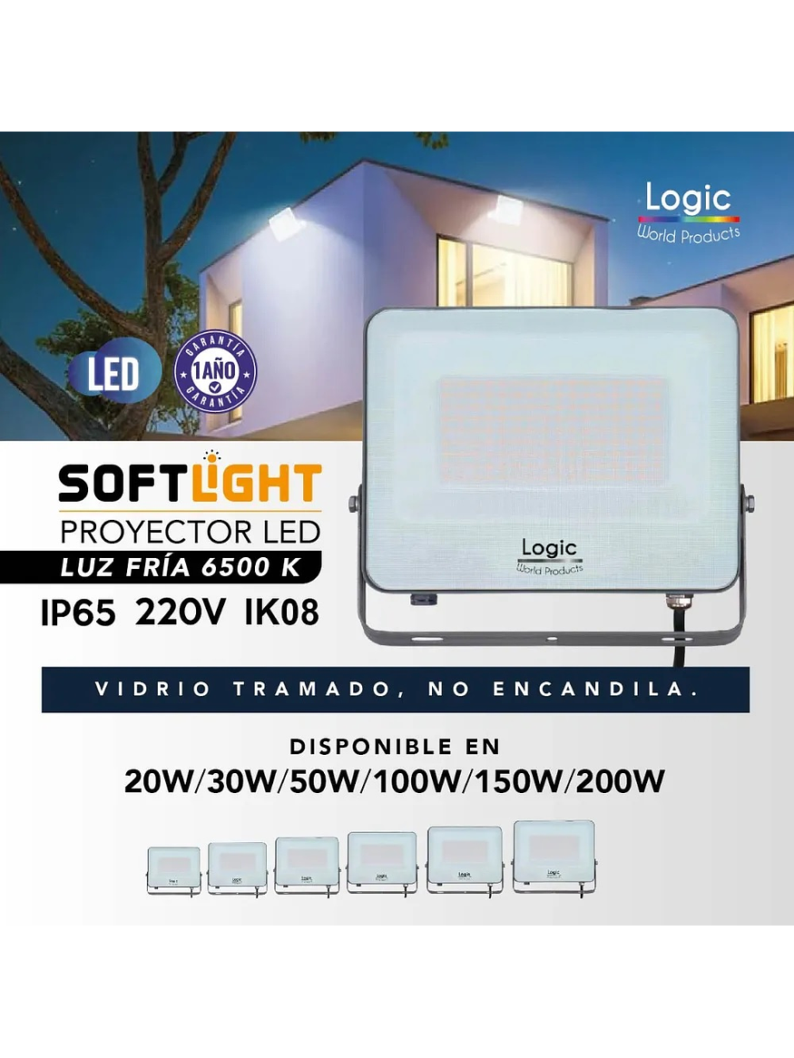 Proyector LED SOFTLIGHT 20W Luz Fría IP65 SEC 3