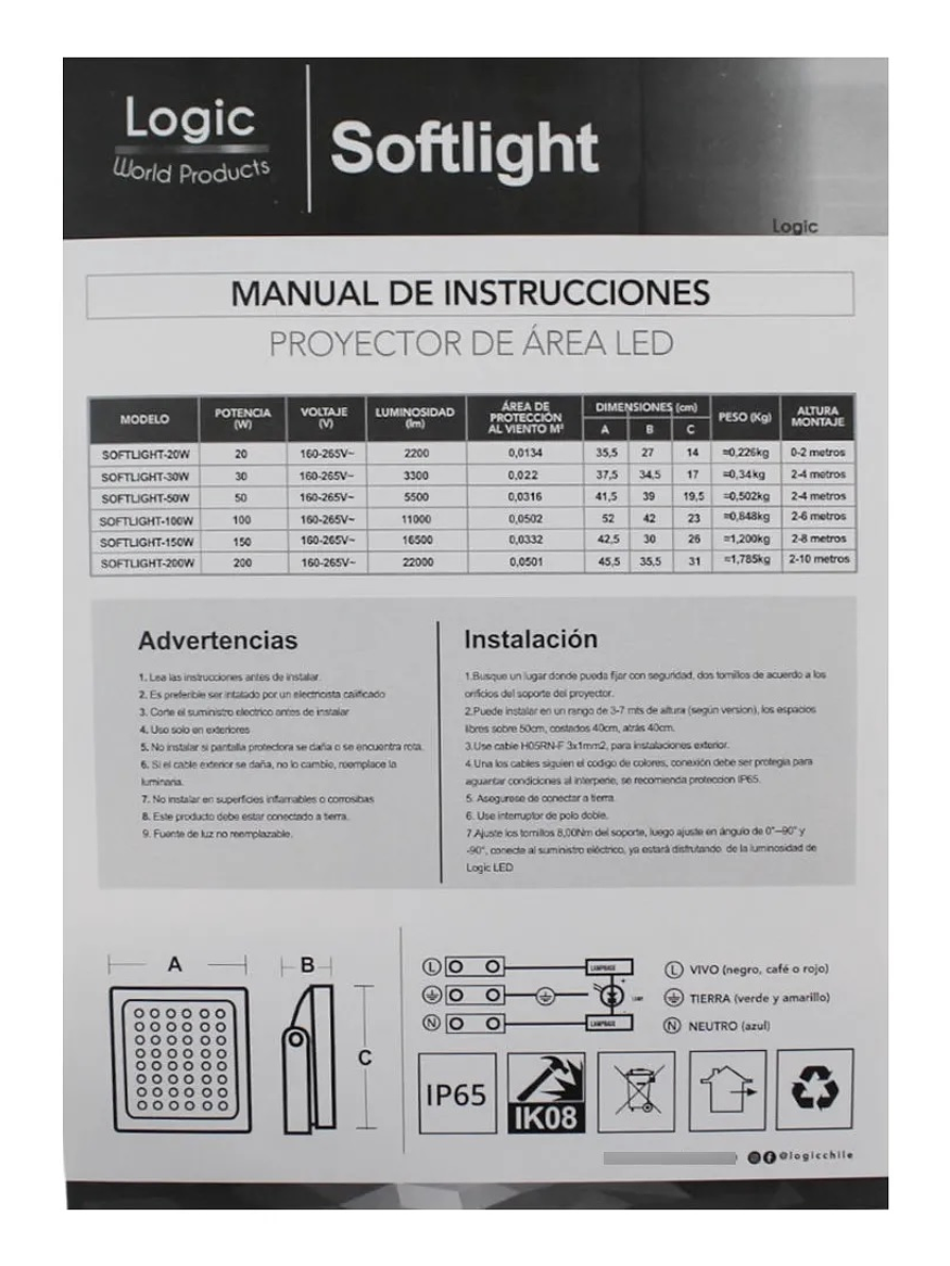 Proyector LED DS1 100W 1700K Ámbar SOFTLIGHT IP65 3