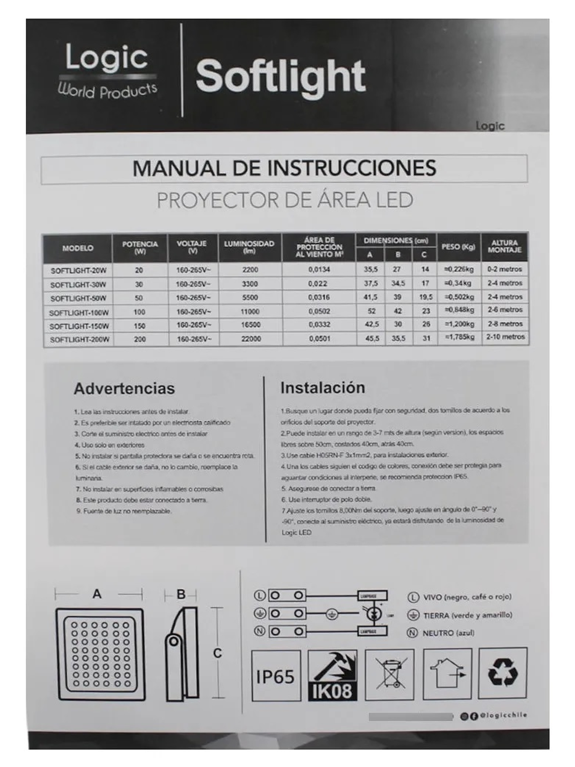 Proyector LED SOFTLIGHT 50W luz ámbar 1700K IP65 DS1 3