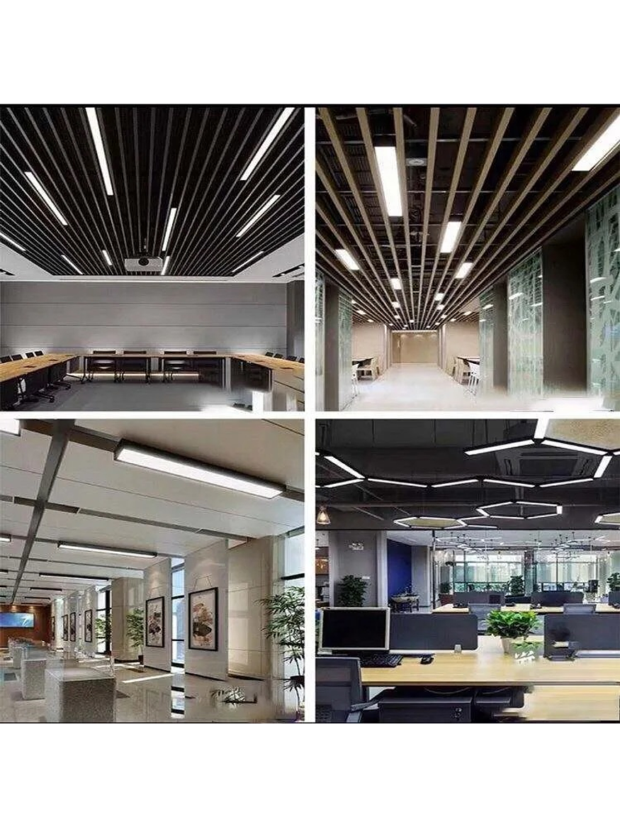 kit 12 Unidades Colgantes Lineal LED 35W Negro  4