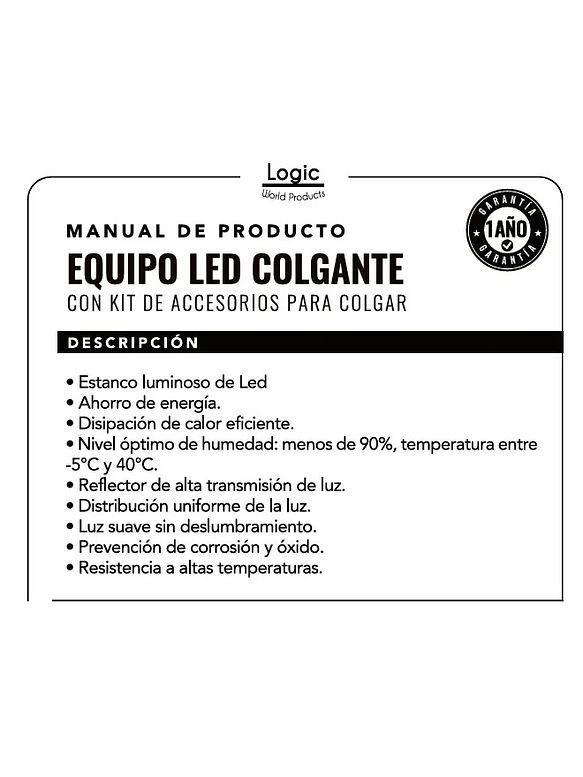 Pack 12 Unidades Colgantes Lineal LED 35W Negro  13