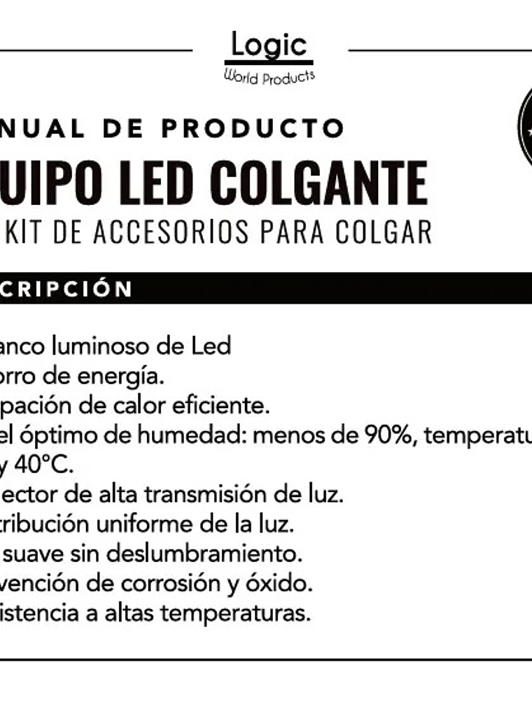 Pack 12 Colgantes LED 35W Bordes Negros  13