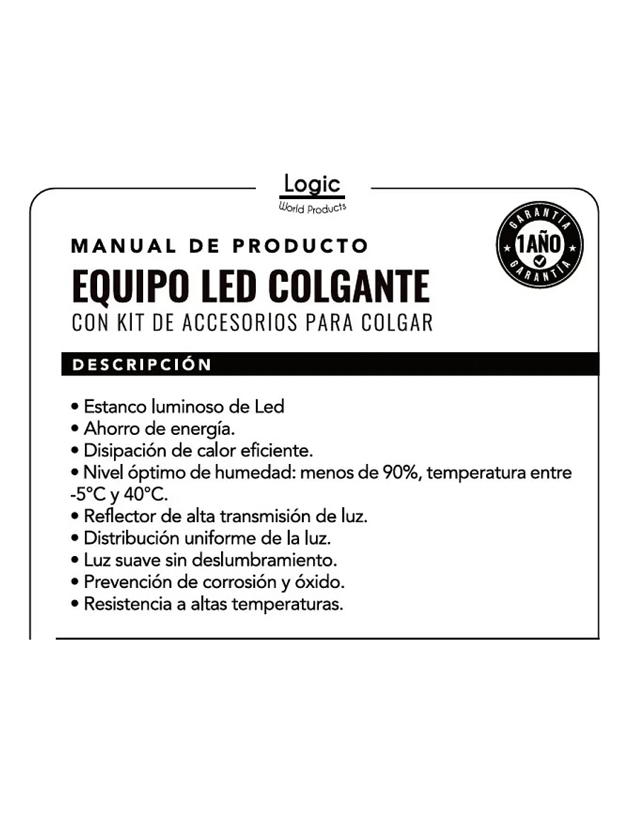 Kit 8 Luminarias Colgantes LED 45W Negro 14