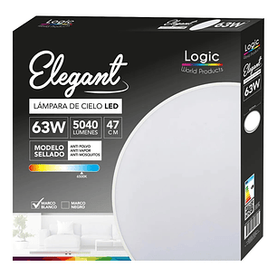 Plafón Redondo LED 63W 5040lm 6500K IP40 Carcasa Blanca