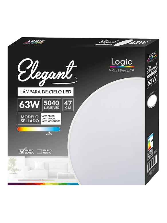 Plafón Redondo LED 63W 5040lm 6500K IP40 Carcasa Blanca 1