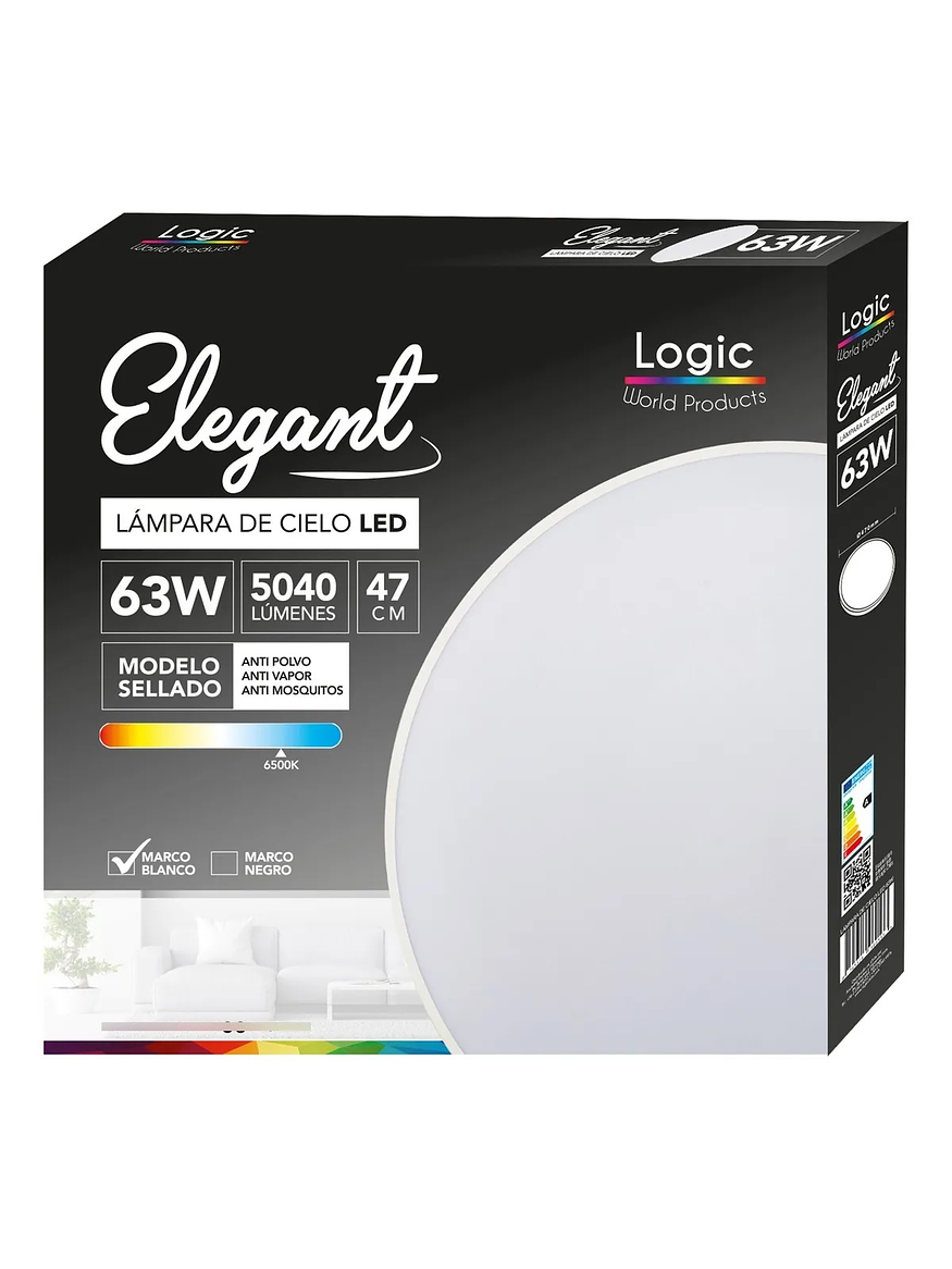 Plafón Redondo LED 63W 5040lm 6500K IP40 Carcasa Blanca 1