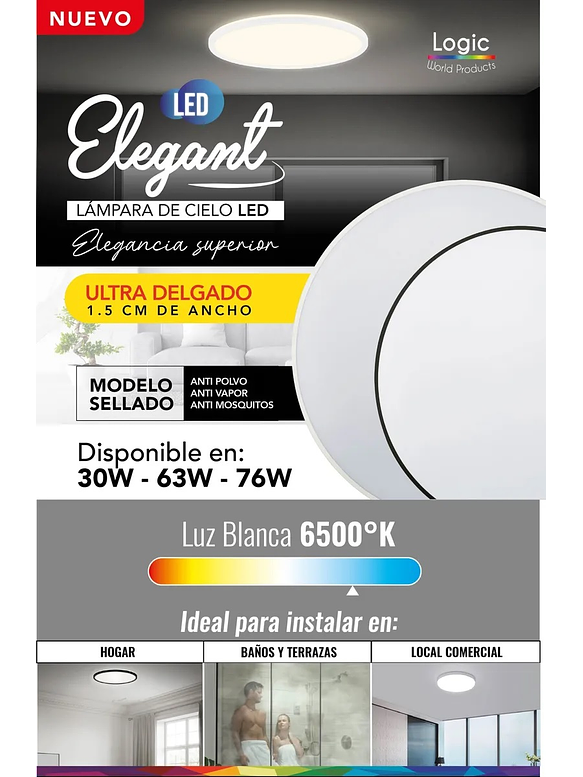 Plafón Redondo LED 63W 5040lm 6500K IP40 Carcasa Blanca 5