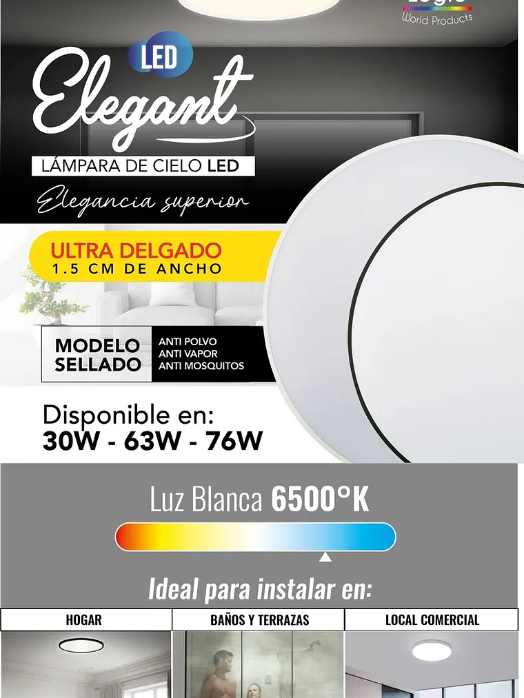 Plafón Redondo LED 63W 5040lm 6500K IP40 Carcasa Blanca 5