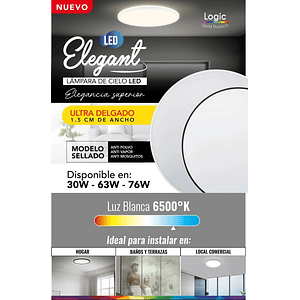 Plafón Redondo LED 63W 5040lm 6500K IP40 Carcasa Negra