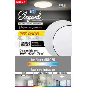 Plafón Redondo LED 63W 5040lm 6500K IP40 Carcasa Negra