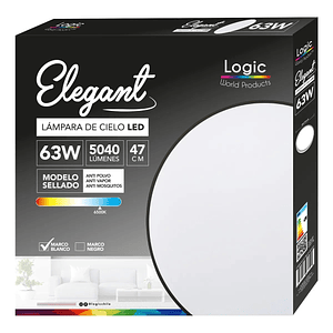 Plafón Redondo LED 63W 5040lm 6500K IP40 Carcasa Negra