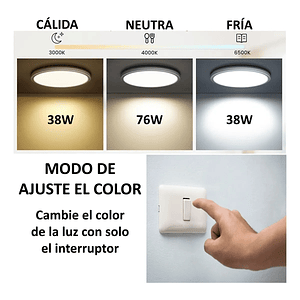 Plafón Redondo LED 76W 6080lm CCT IP40 Carcasa Negra