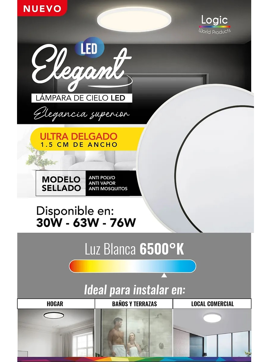 Plafón Redondo LED 76W 6080lm CCT IP40 Carcasa Negra 5