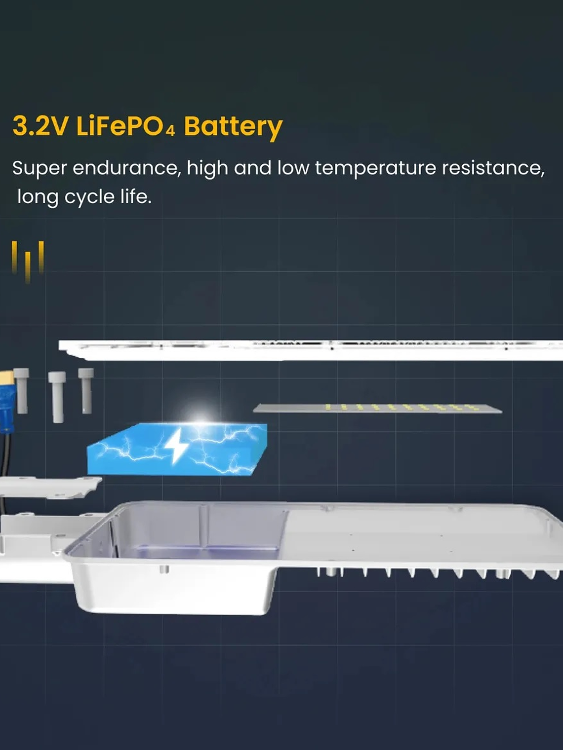 Luminaria solar pública LED AUSTRAL 200W luz fría IP65 4