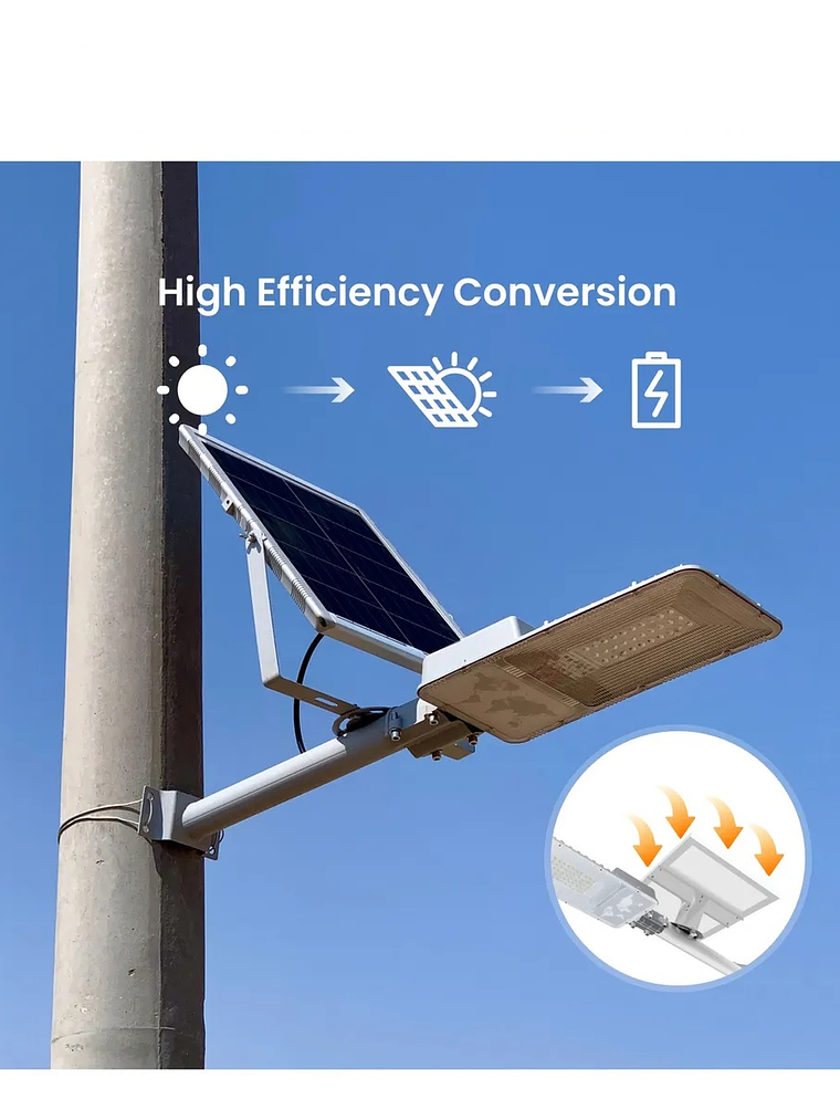 Luminaria solar pública LED AUSTRAL 200W luz fría IP65 7
