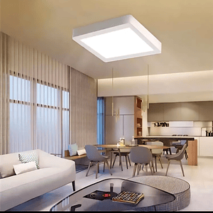 Plafón Cuadrado Sobrepuesto LED 18W 3000K Aro Blanco