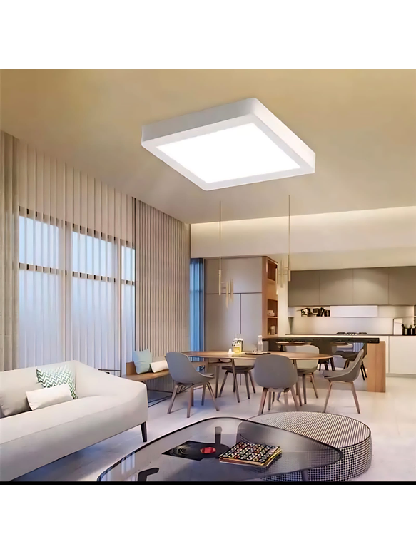 Plafón Cuadrado Sobrepuesto LED 18W 3000K Aro Blanco 2