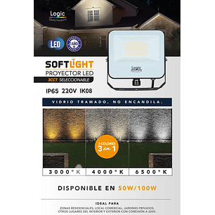 Proyector LED CCT SOFTLIGHT 50W Cálido/Neutro/Frio IP65 