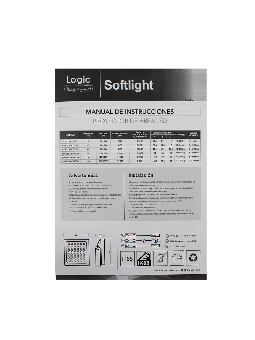Proyector LED CCT SOFTLIGHT 50W Cálido/Neutro/Frio IP65  4