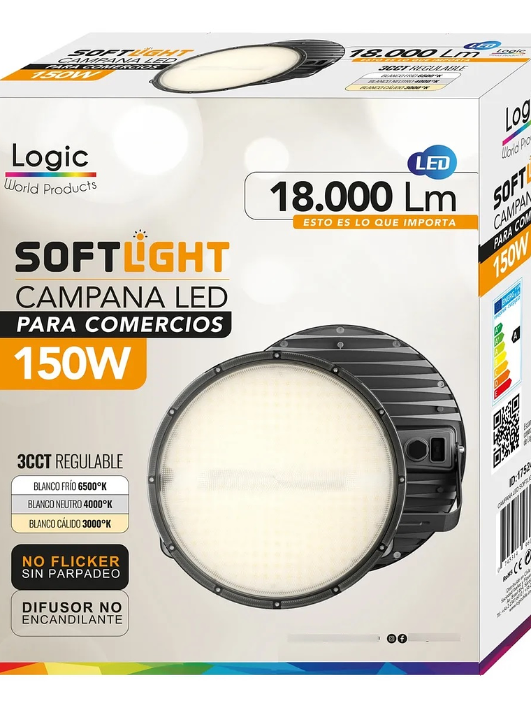Campana LED SOFTLIGHT 150W luz cálida/neutra/fría IP65 3