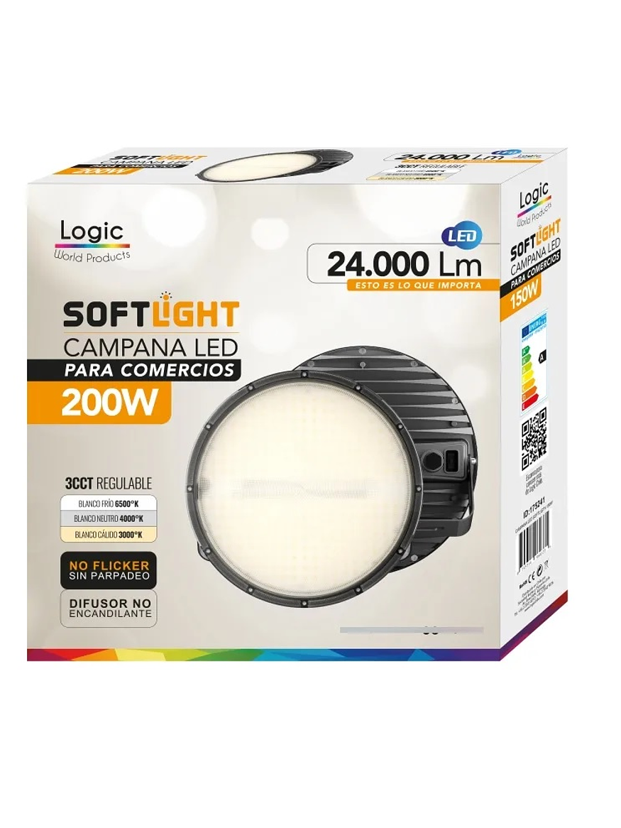 Campana LED SOFTLIGHT 200W luz cálida/neutra/fría IP65 3