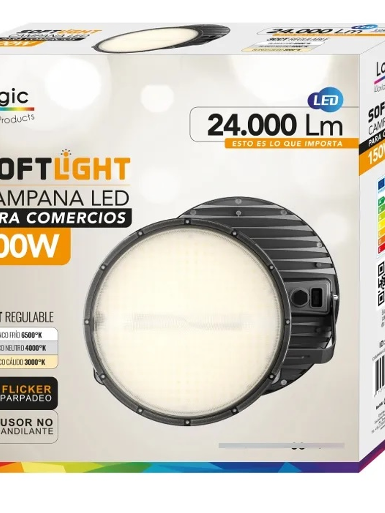 Campana LED SOFTLIGHT 200W luz cálida/neutra/fría IP65 3