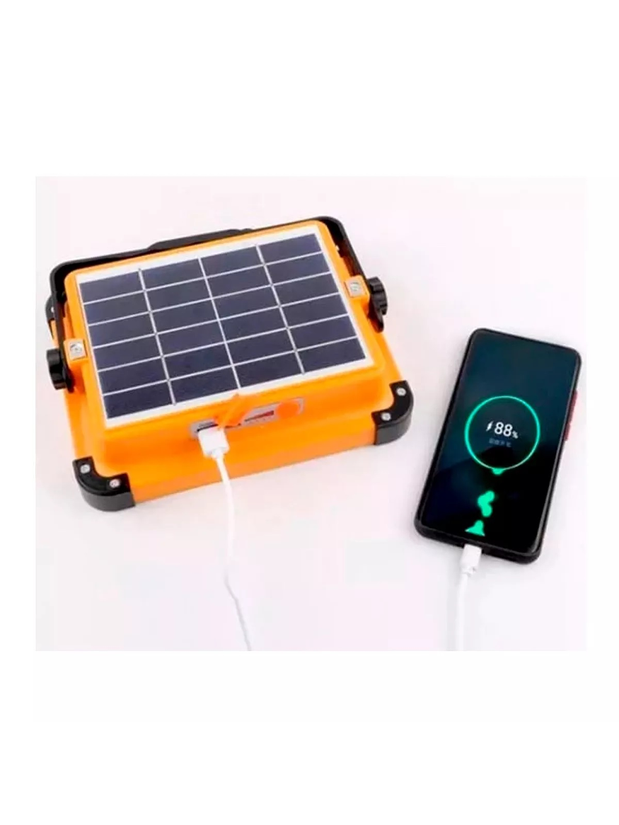 Proyector LED Solar 200W Portátil Recargable Power Bank Luz Fría/Cálida/Flash 3
