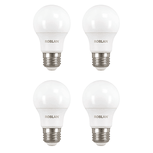 Pack de 4 ampolletas LED E27 5W 4000K luz neutra