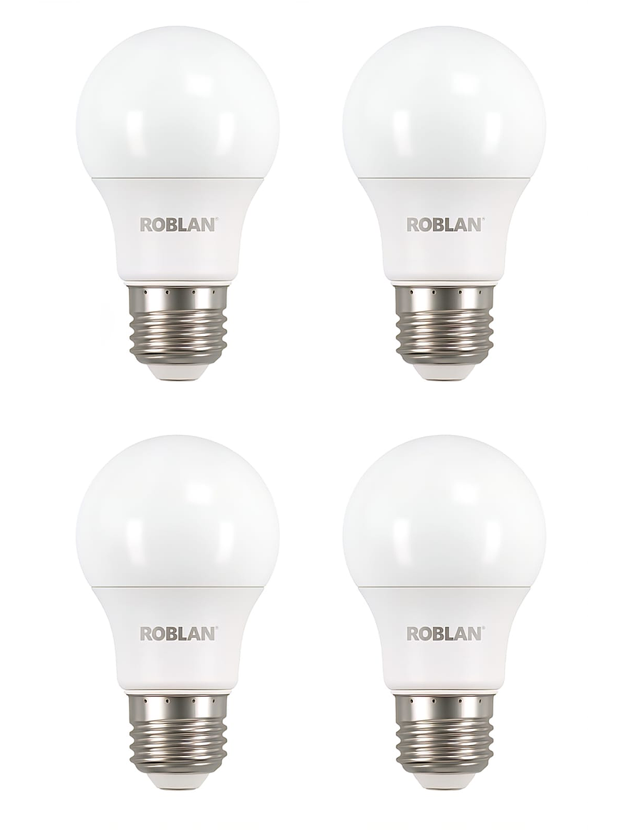 Kit 4 Ampolletas LED ROBLAN E27 5W Luz Neutra 4000K 2