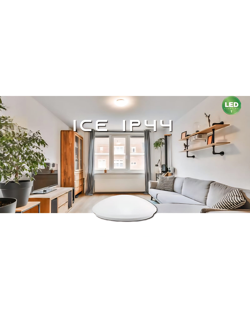 Plafón LED ROBLAN 18W Luz Neutra C/Kit emergencia IP44 4