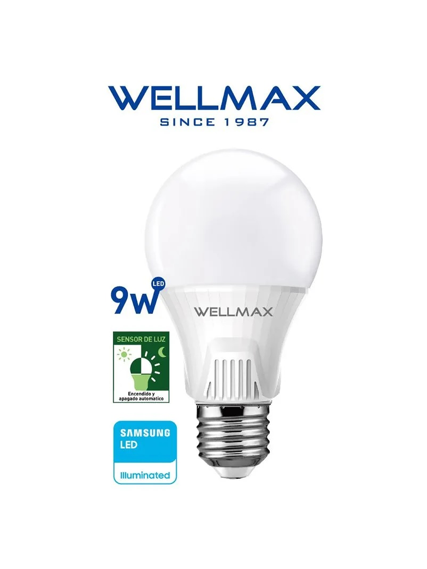 Ampolleta LED 9W 6500K E27 Sensor Crepuscular  1