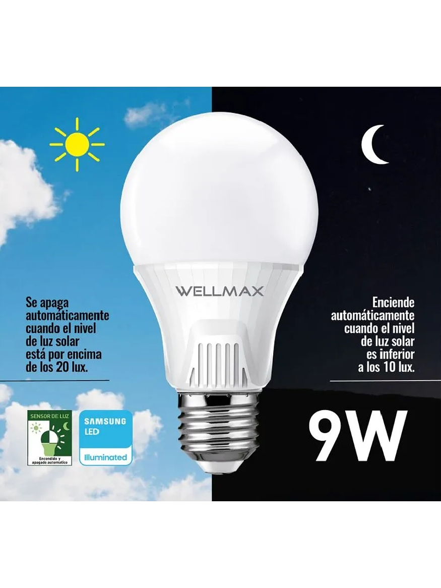 Ampolleta LED 9W 6500K E27 Sensor Crepuscular  4