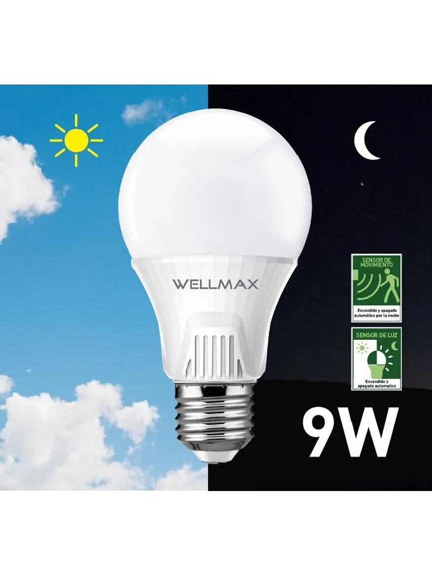 Ampolleta LED 9W 6500K E27 Sensor Movimiento Nocturno 4