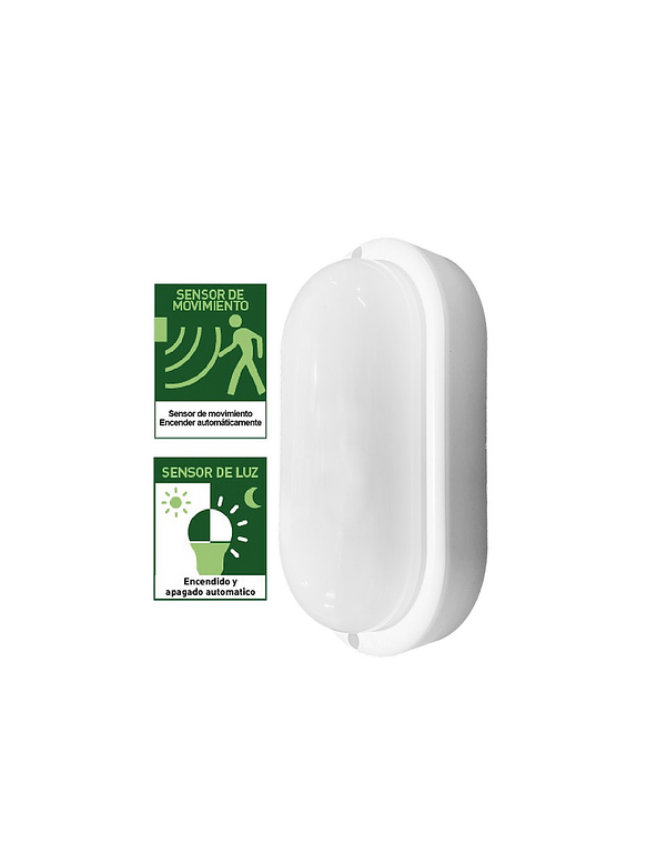 Plafón LED Tortuga Ovalado 12W 6500K Sensor Movimiento Nocturno 1
