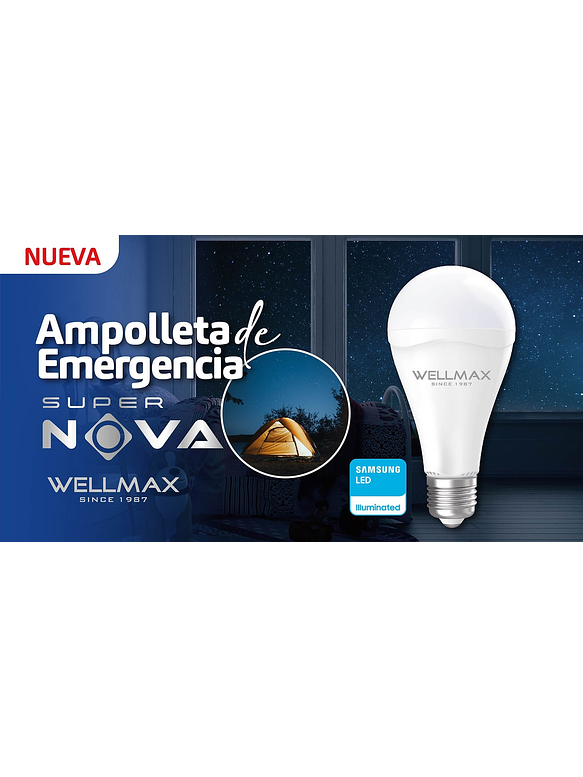 Ampolleta Emergencia LED 9W E27 Luz Fría 6500K 3