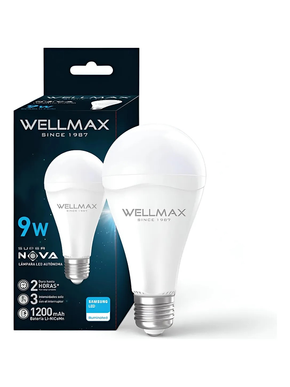 Ampolleta Emergencia LED 9W E27 Luz Fría 6500K 1