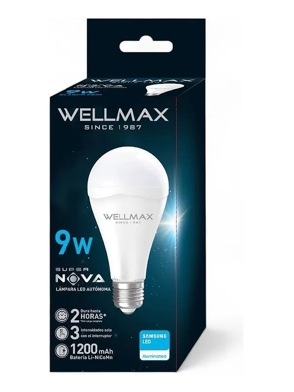 Ampolleta Emergencia LED 9W E27 Luz Fría 6500K 5