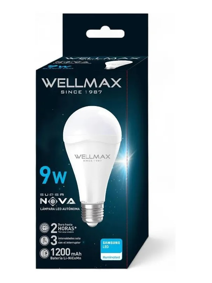Ampolleta Emergencia LED 9W E27 Luz Fría 6500K 5
