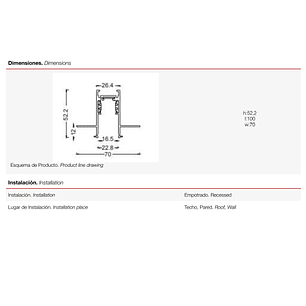 Riel Magnético Embutido 1 metro negro 48V 