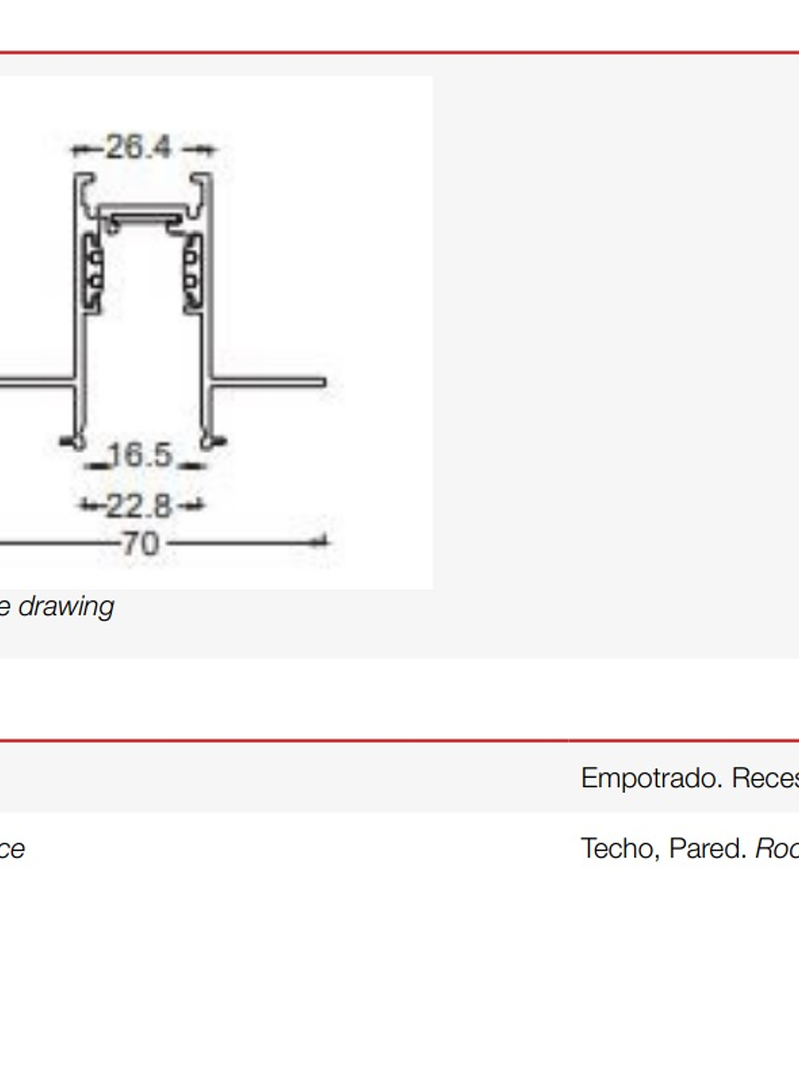 Riel Magnético Embutido 1 metro negro 48V  2