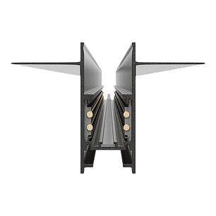 Riel Magnético Embutido 1 metro negro 48V 