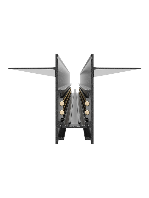 Riel Magnético Embutido Roblan 1 Metro 48V – Negro 2